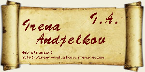 Irena Anđelkov vizit kartica